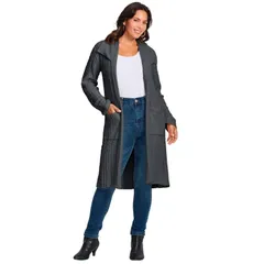 アベニュー レディース アウター ニット・セーター プラスサイズ カーディガン Avenue Womens Plusize Cable Cardigan Dark Charcoal チャコール
