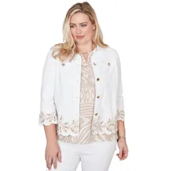 アルフレッド ダナー レディース アウター ジャケット・ブルゾン カットアウト シャツ 刺繍 Womens Alfredunner Leaf Cutout Embroidered Shirt Jacket White ホワイト