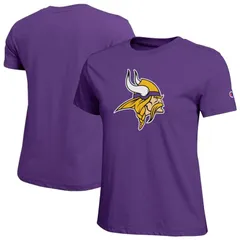 チャンピオン レディース トップス Tシャツ ロゴ Womens Champion Purple Minnesota Vikings Logo TShirt Mvk Purple パープル
