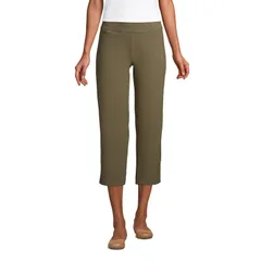 ランズエンド レディース ボトムス カジュアルパンツ Womens Lands End Starfish StraightLeg PullOn Cropants Forest Moss フォレスト