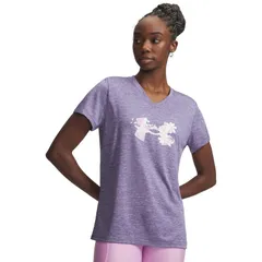 アンダーアーマー レディース トップス Tシャツ Vネック グラフィック Womens Under Armour Tech Graphic VNeck Short Sleeve Tee Purple