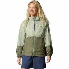 コロンビア レディース アウター ジャケット・ブルゾン カラーブロック Womens Columbia Flash Forward Hood Colorblock Windbreaker Jacket Safari Stone Green グリーン