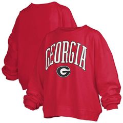 프레스 박스 레이디스 탑스 티셔츠 플러스 사이즈 스웨트 Womens Pressbox Red Georgia Bulldogs Plusize Nelson Janise Swea