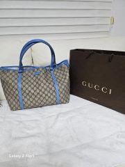 GUCCI GG柄 シェリーライントートバッグ 211134 ネイビー【美品