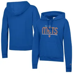 チャンピオン レディース トップス Tシャツ ヴィンテージ パーカー Womens Champion Royal New York Mets Vintage Powerblend Hoodie Met Blue ブルー