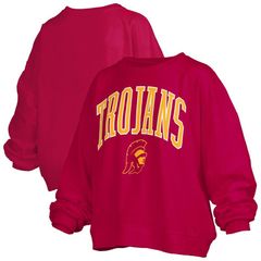 프레스 박스 레이디스 탑스 티셔츠 플러스 사이즈 스웨트 Womens Pressbox Cardinal USC Trojans Plusize Nelson Janise Swea