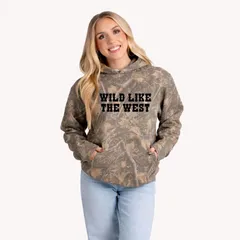 Simply Sage Market レディース トップス Tシャツ パーカー Simply Sage Market Wild Like The West Camo Hoodie Camo