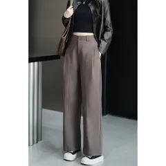 ☆ ブラウン×ショート ☆ Sサイズ ☆ パンツ レディース ストレート ロングパンツ レディース ストレートパンツ ワイド ストレート パンツ ワイドパンツ 長ズボン ズボン 美脚 レディースパンツ ボトムス 小さいサイズ ハイウエスト ゆったり 体型カバー