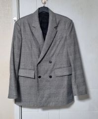 No.3444 グレンチェック ダブルブレスト テーラードジャケットL