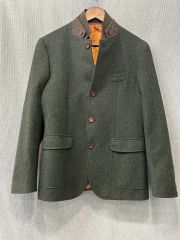 極美品 テイジン テーラードジャケット ヘリンボーン クルミボタン