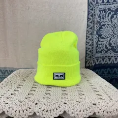F オベイ OBEY ストリート ネオン 蛍光 ビーニー 帽子のサムネイル