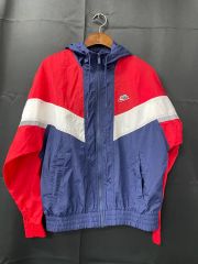 Nike 90s 希少 ナイロンジャケット フード付き 赤 青 y2k - メルカリ