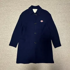 DANTON ウールロングコート ネイビーのサムネイル