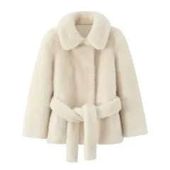 新品/予約購入 アイボリー ベルト ファージャケット