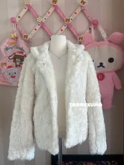 ヴィンテージ 白 뽀용 ファージャケット