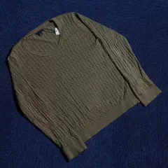 トミーヒルフィガー ケーブル ニット オリーブ