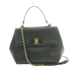 サルヴァトーレフェラガモ Salvatore Ferragamo キャリー Carrie ヴァラ VARA リボン 2WAYバッグ ハンド ショルダー チェーンストラップ ロゴ レザー 黒 ブラック /SS ■OS ■OH