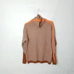 ヴィンテージ オレンジ ストライプ タートルネック ニット 95