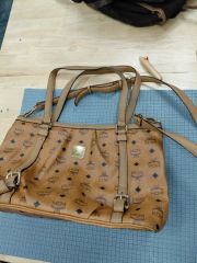 ✨美品✨MCM エムシーエム ハンドバッグ ナイロン 総柄 ブラウン 