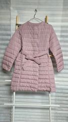 ✴︎ PECA ダウンコート ボリュームカラー リボンベルト グレージュA 