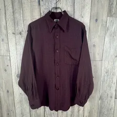 OLD JUN MEN 90s ジュン メン バーガンディー えんじ 日本製 長袖 無地 ドレス シャツのサムネイル