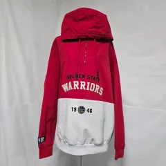 NBA ウォーリアーズ オーバーサイズ フード アノラック ジャケット レッド メンズ 110 1111