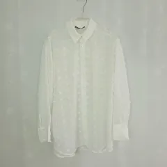 ZARA ザラ 白 ドット シャツ ブラウス s サイズ シースルー