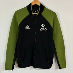 adidas クロップドジャケット ティール/ホワイト/グリーン - メルカリ