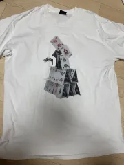 STUSSY カード グラフィック 半袖 Tシャツ 白