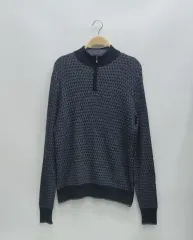 LANVIN ランバン ハーフ ジップアップ ウール 100% ニット / メンズ Lのサムネイル