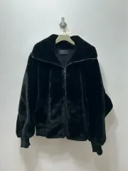 F リーショップ レディース ライト ファー ブラック ファー ショート ジャケット