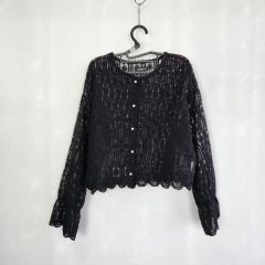 FAV ブラック レース 半袖 ブラウス Mサイズ - メルカリ