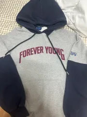 ROMANTIC CROWN FOREVER YOUNG フードTシャツ グレー ネイビーのサムネイル