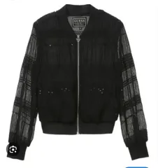 0567 GUESS スパンコール シフォン ブラック レイ ジャケット ブルゾン xsのサムネイル