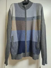 DAKS メンズ CHECK ニット ジップアップ カーディガン 105のサムネイル