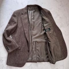 J7182新品 デペトリロ アルパカカシミヤヘリンボーン柄アンコン