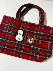 SNOOPY タータンチェック トートバッグ