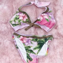 0405 ETROエトロトライアングルタイサイドビキニ赤系イタリア製新品未 