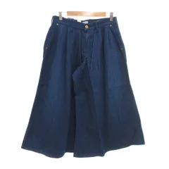 リー LEE タグ付き デニムパンツ ジーンズ スカンツ S バンダナ付き ワイド タック インディゴブルー /NU ■GY59