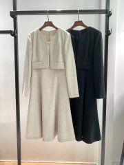 EPOCA 15万 クロスチェック新品ノーカラージャケットワンピース 