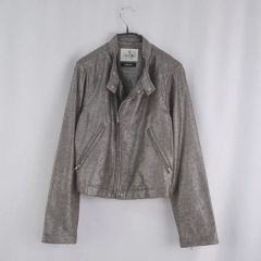 zucca ノーカラージャケット 青 ドット柄 美品 - メルカリ