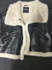 ZARA ダブルフェイスジャケット ショート丈 ライダース ムートン