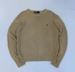 90s ポロ ラルフローレン ベージュ タン コットン ニット