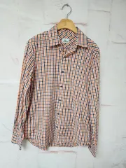 ラコステ CHECK シャツ オレンジ シャツ