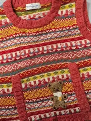 キッズ ニット クマ ニット ベスト 90