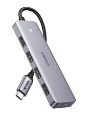 UGREEN USB-Cハブ 4ポート Type-C ハブ USB3.0 拡張 15cmケーブル セルフパワー・バスパワー対応 5Gbps高速データ転送 LEDライト付き 給電用ポート付き USBメモリ/キーボード/マウスなど使用可能 低消費電力 M ...