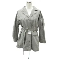 グリーンレーベルリラクシング ユナイテッドアローズ green label relaxing オープンカラーシャツ 長袖 無地 ベルト付き グレー /SY20 ■ECA001