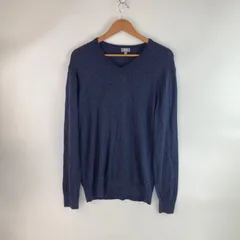 UNIQLO コットンカシミヤVネックセーター メンズ L ネイビー 35010041