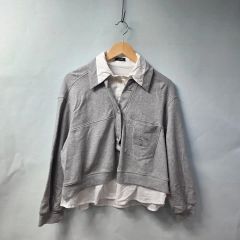 美品 Curensology サッカーギャザープルオーバー ブラウス ネイビー 