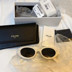 CELINE ホワイト サングラス 付属品完備 - メルカリ